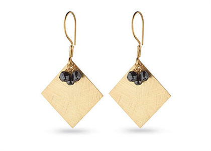 Gold Plated Gemstone Dangle Earring